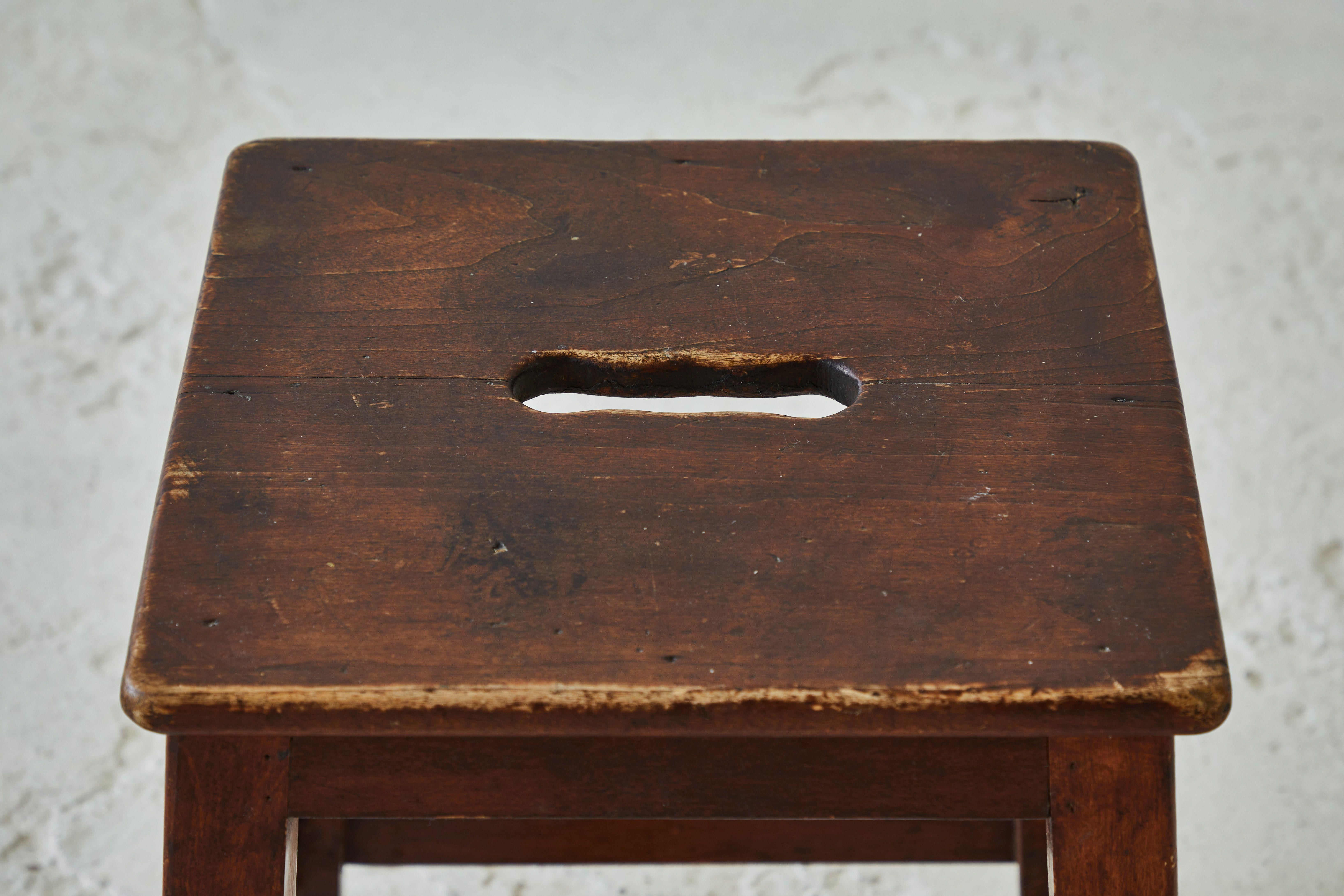 square wood stool