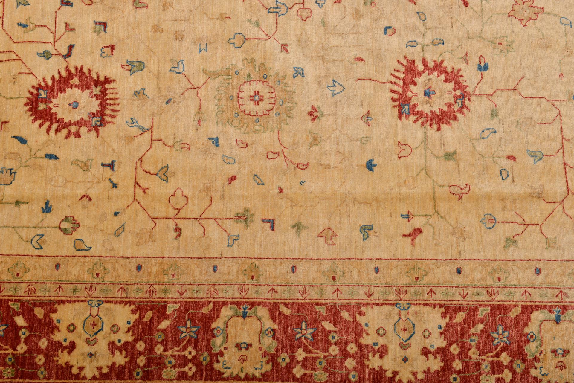 Afghan Square Ziegler Style Sultanabad Carpet or Rug For Sale