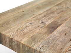 Square Zio Tom Dining Table with Brown Detail Claudio Bitetti & Mogg