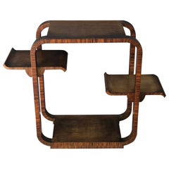 Squared Art Deco Walnut Wood Side Table Console by Osvaldo Borsani, 1930s Squared Art Deco Walnut Wood Side Table Console by Osvaldo Borsani, 1930s