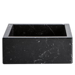 Handmade Squared Black Marquina Marble Cotton Box