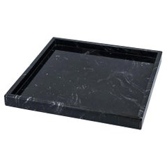 Squared Black Marquina Marble Tray