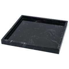 Squared Black Marquina Marble Tray