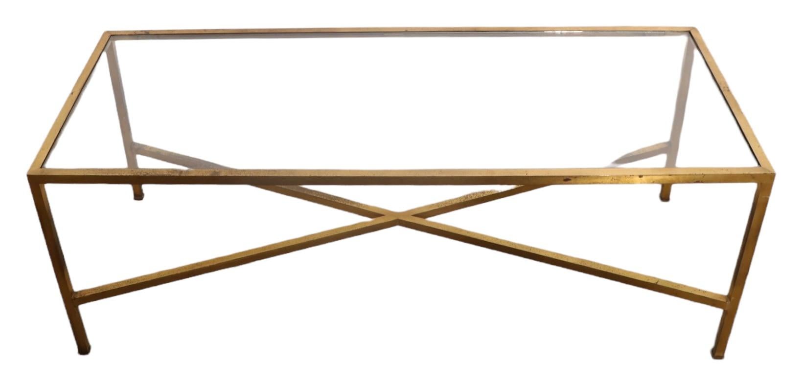 Squared Brass and Glass Coffee Table Made in Italy 1970’s For Sale 7