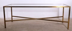 Squared Brass and Glass Coffee Table Made in Italy 1970’s