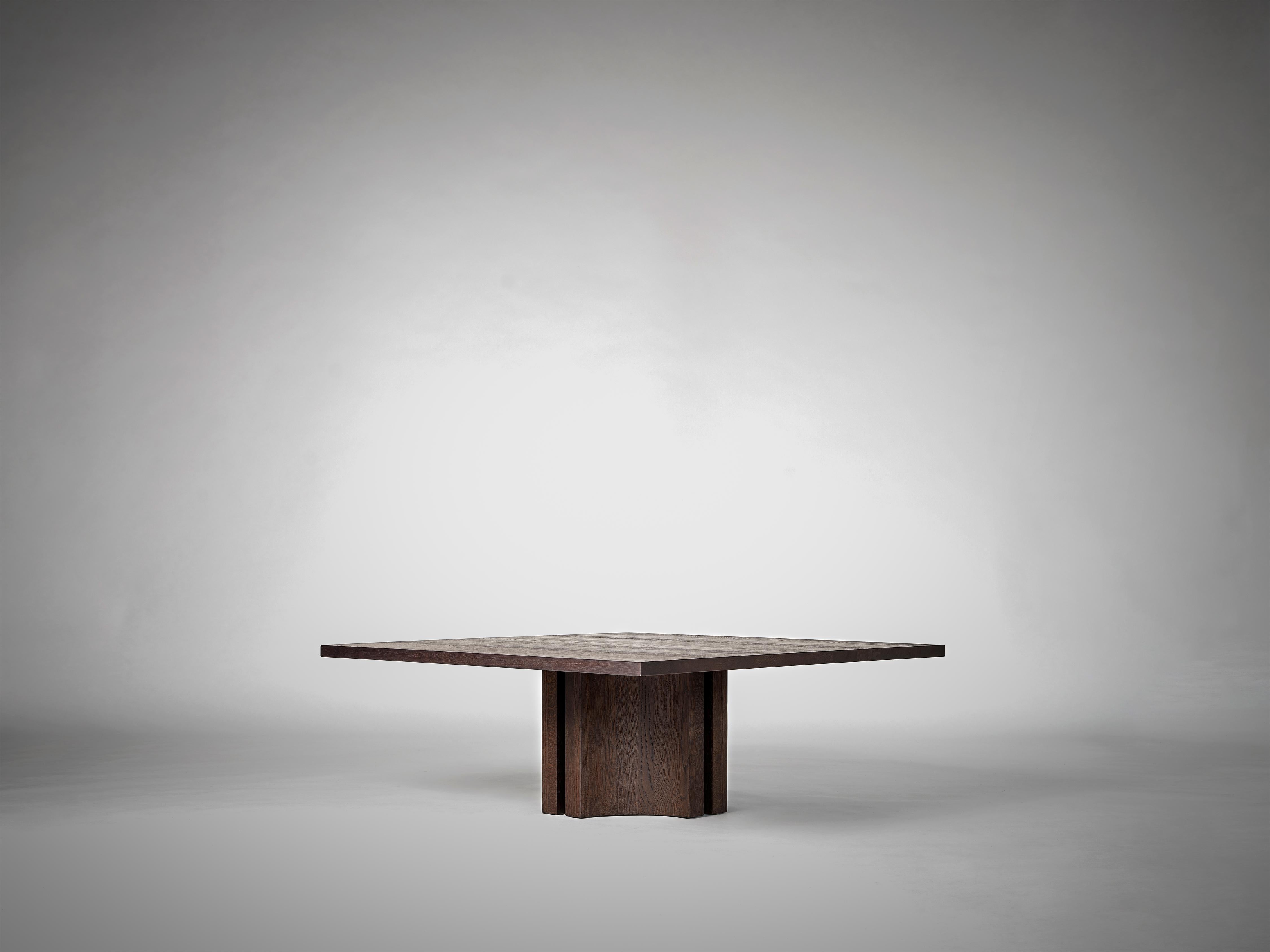 Dutch Squared Coffee Table in Dark Brown European Oak - Aperta by Mokko For Sale
