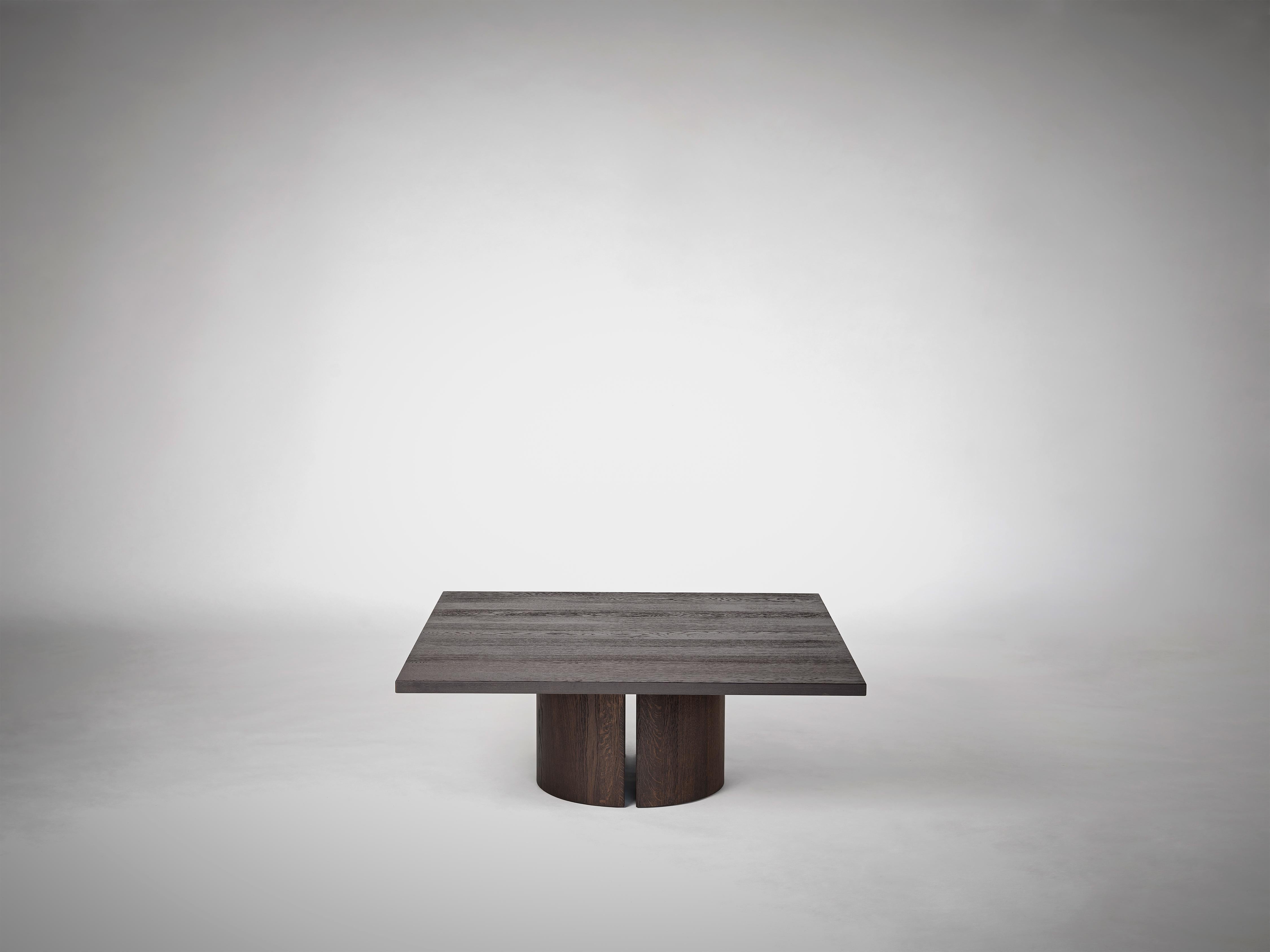 Contemporary Squared Coffee Table in Dark Brown European Oak - Aperta by Mokko For Sale