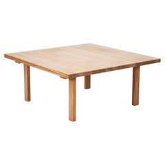 Squared Danish Asymmetrical Wooden Coffee Sofa Table in Oregon Pine, 1970s
