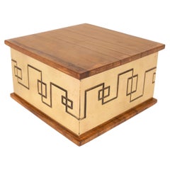 Quadratische dekorative Schachtel aus massivem Messing und Holz, Italien, 1970er Jahre