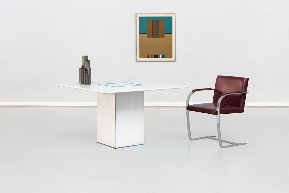Squared Dining Marble Table by Gianfranco Frattini, 1985 For Sale 5