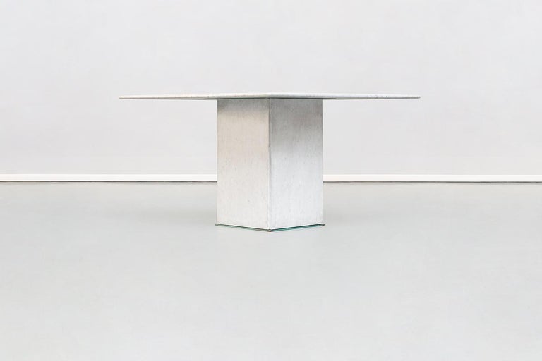 Mid-Century Modern  Squared Dining Marble Table by Gianfranco Frattini, 1985 For Sale