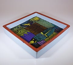 Squared Dish Faience, Stig Lindberg, Gustavsbergs Studio, Karneval Serie