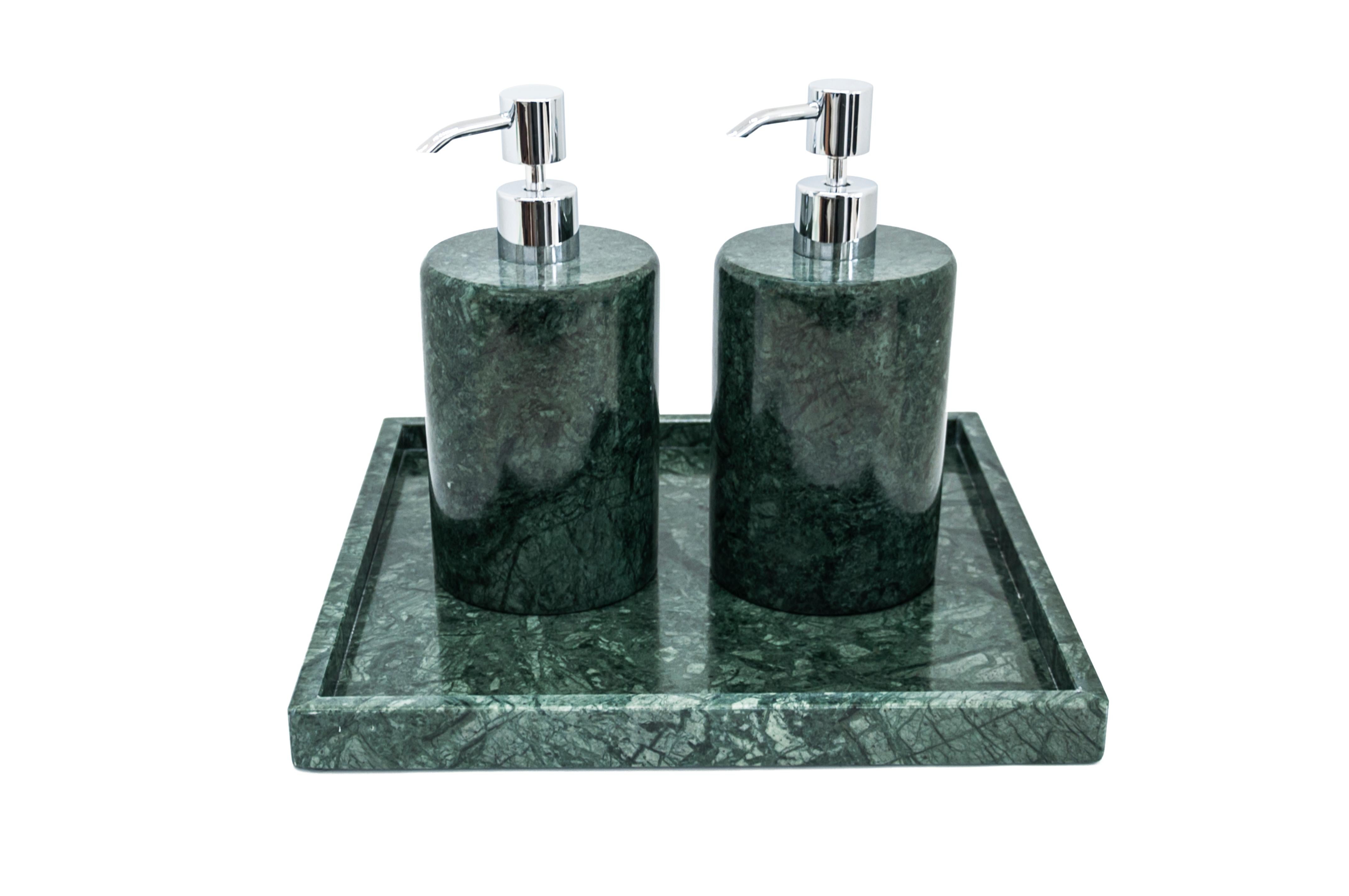 Handmade Squared Green Guatemala Marble Tray In New Condition For Sale In Carrara, IT