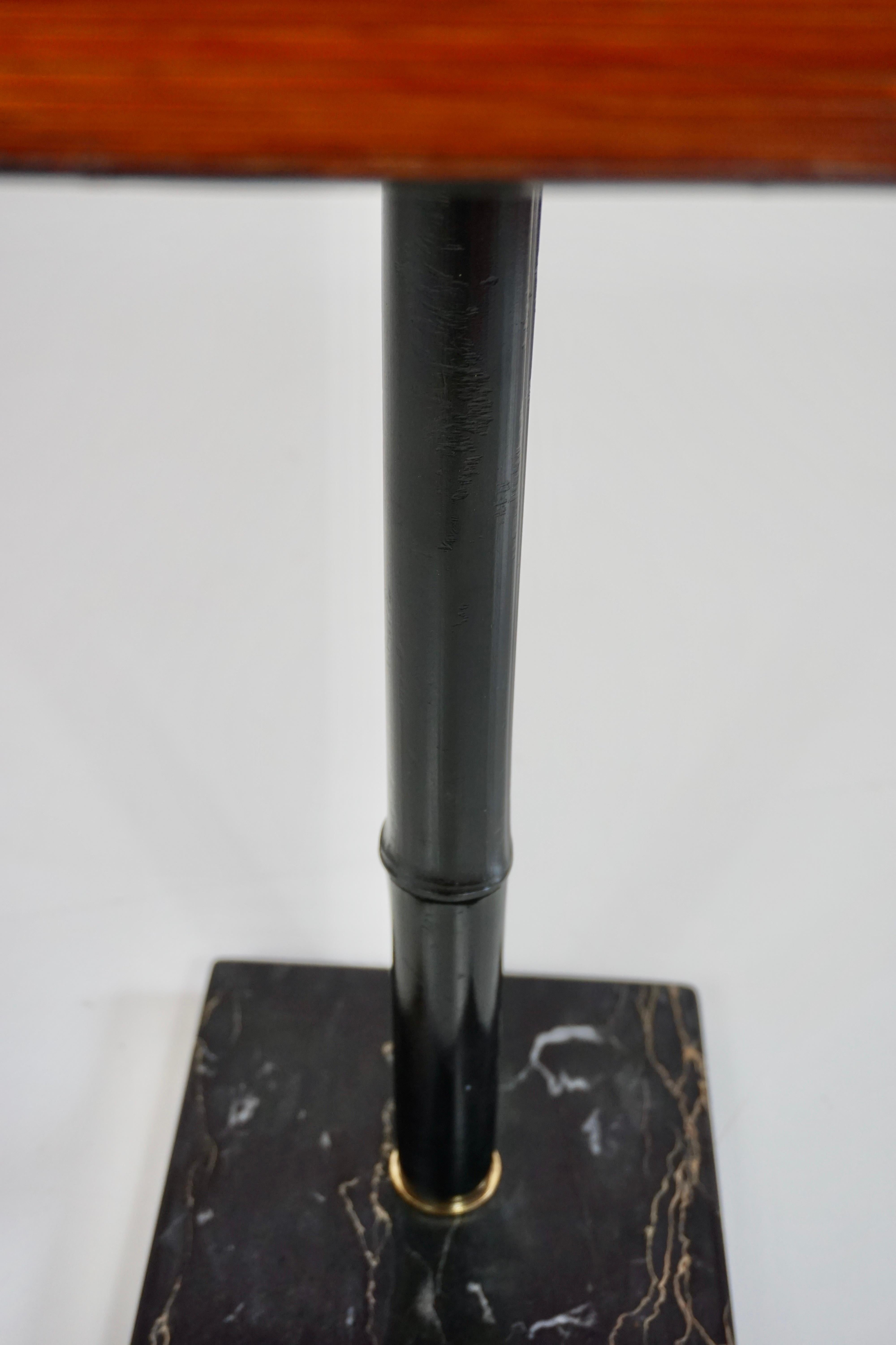 squared  gueridon side table marble, bamboo, wood, brass, C-NOIRE 2 L. Ciompi 25 For Sale 4