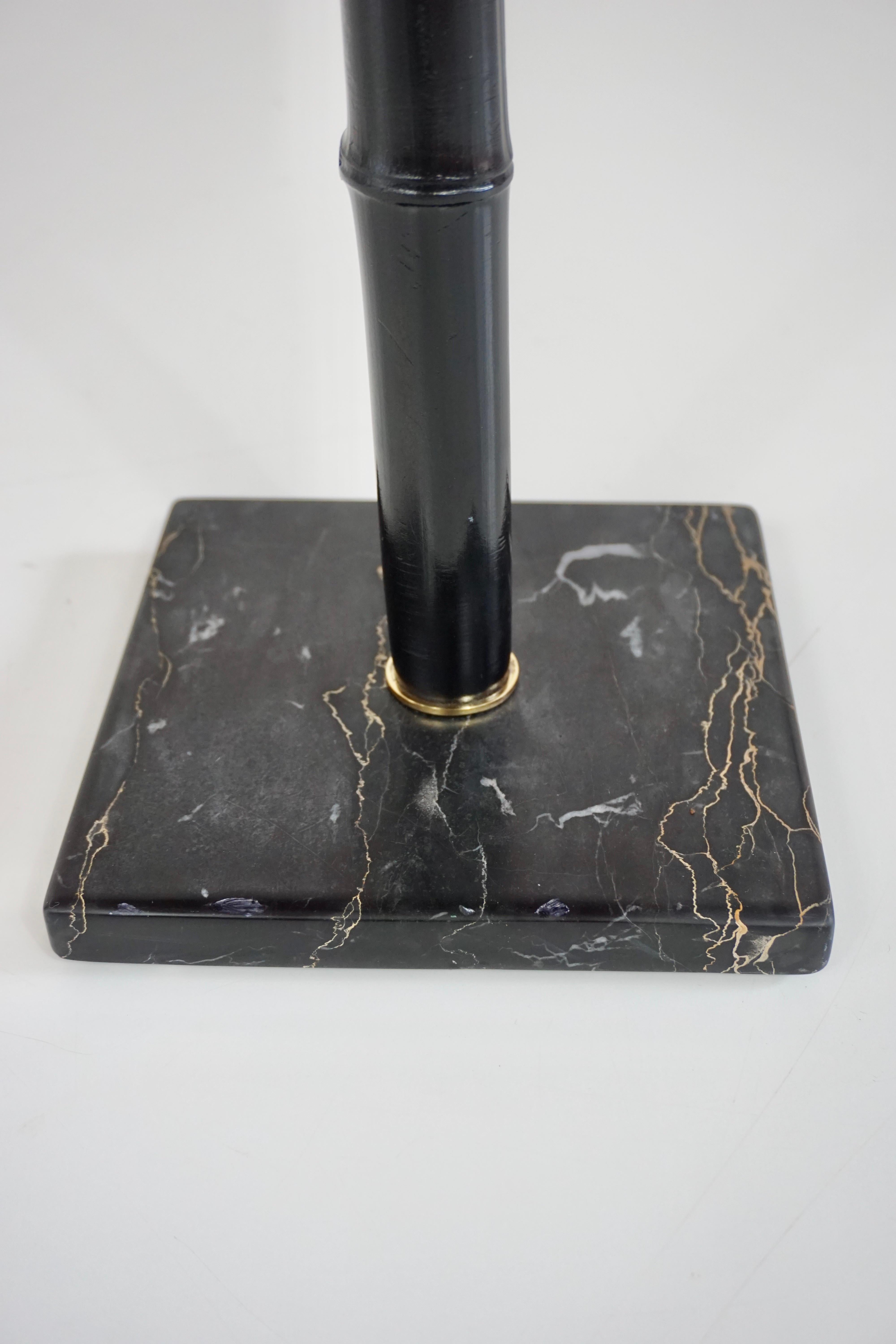squared  gueridon side table marble, bamboo, wood, brass, C-NOIRE 2 L. Ciompi 25 For Sale 5