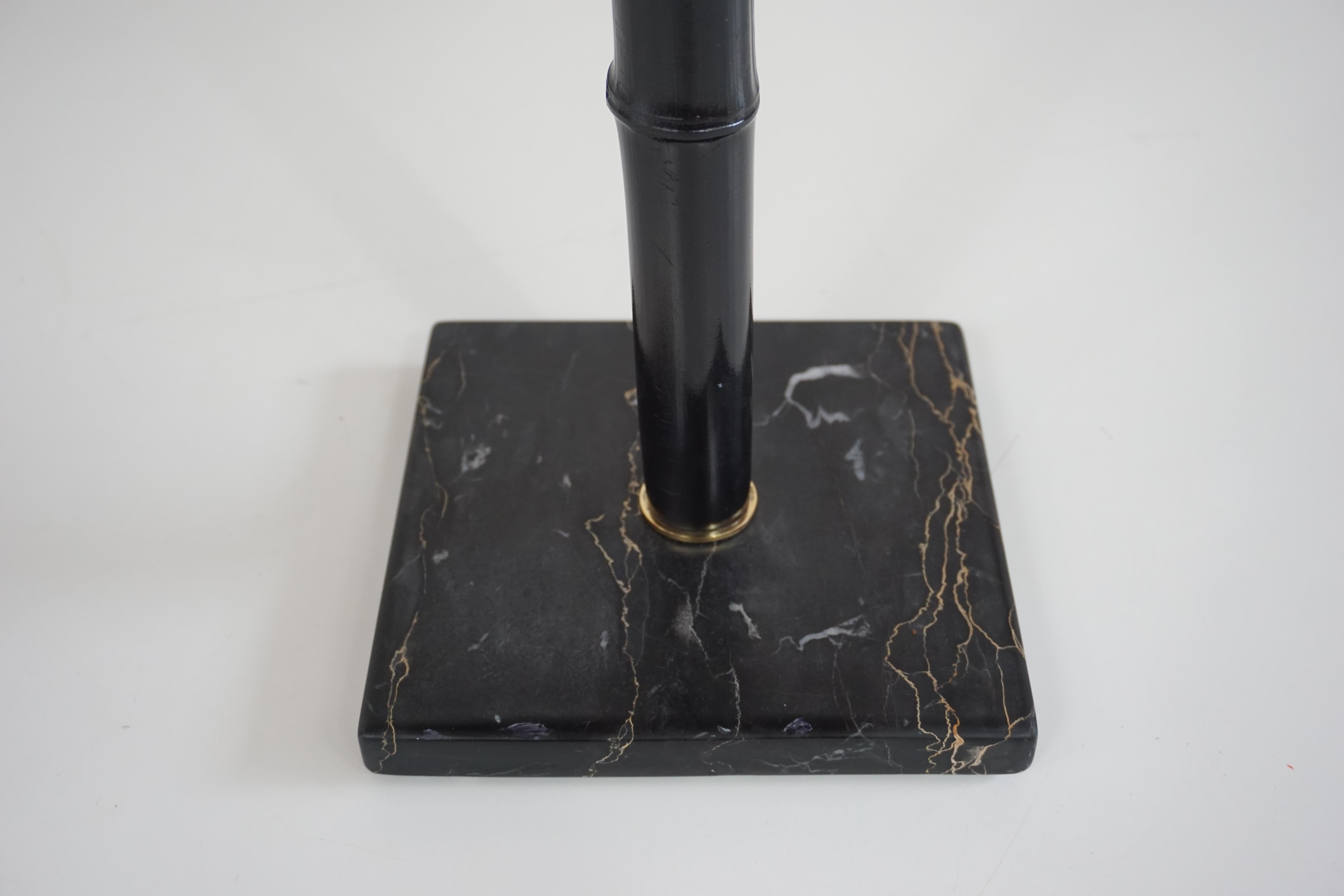 squared  gueridon side table marble, bamboo, wood, brass, C-NOIRE 2 L. Ciompi 25 For Sale 6