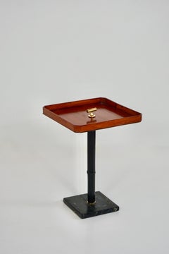 al quadrato  tavolino gueridon marmo, bambù, legno, ottone, A.I.C. 25