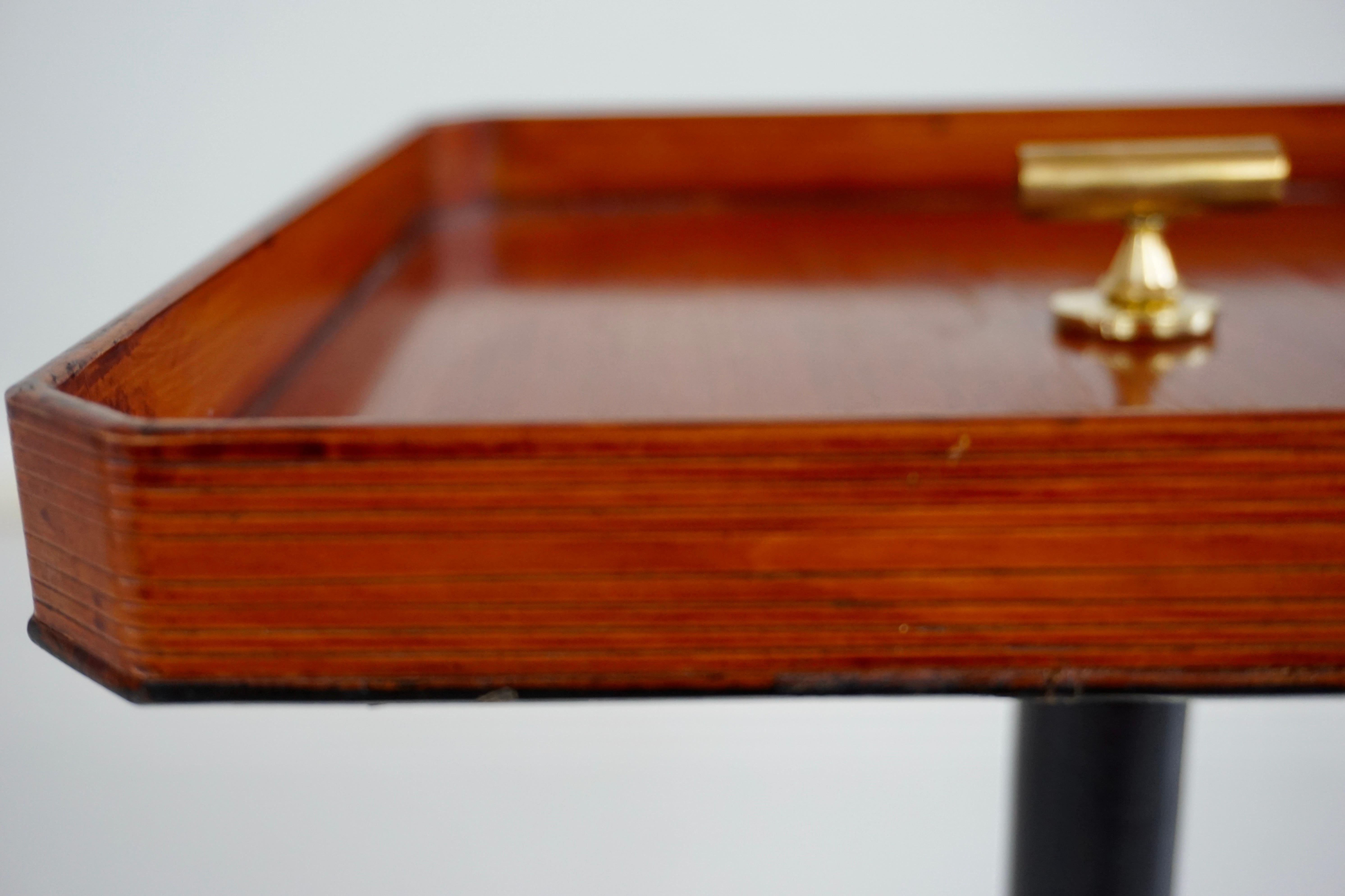 squared  gueridon side table marble, bamboo, wood, brass, C-NOIRE 2 L. Ciompi 25 For Sale 1