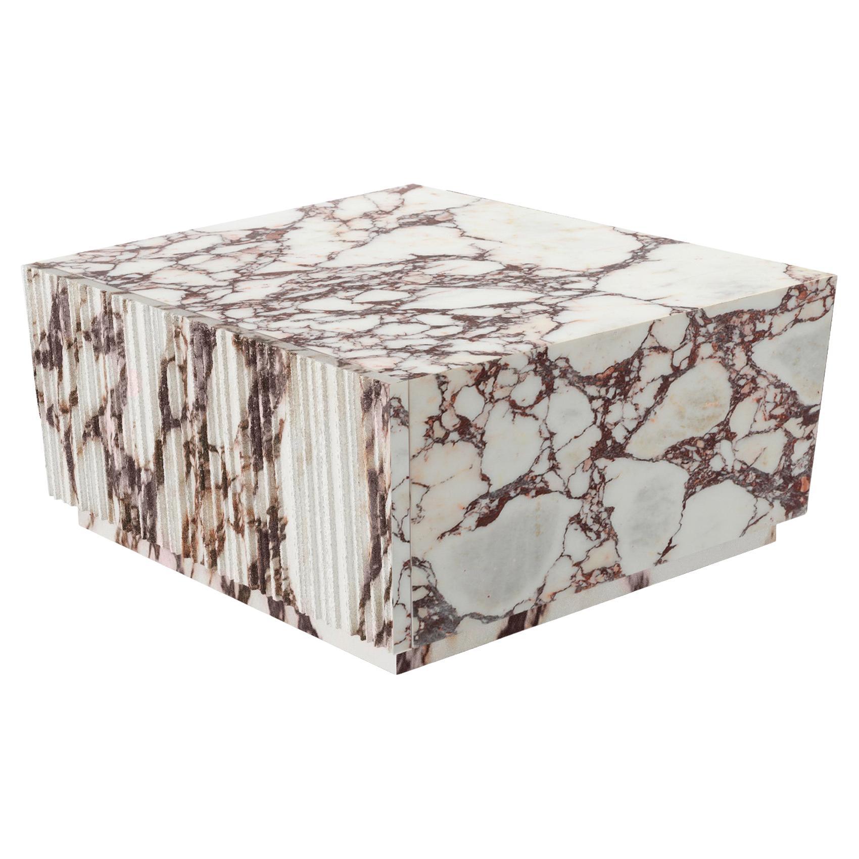 Squared White  Marble Coffee Table For Sale