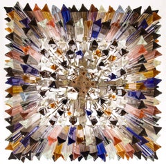 Squared Rainbow Flush Mount in Customizable Murano Glass Contemporary Italy