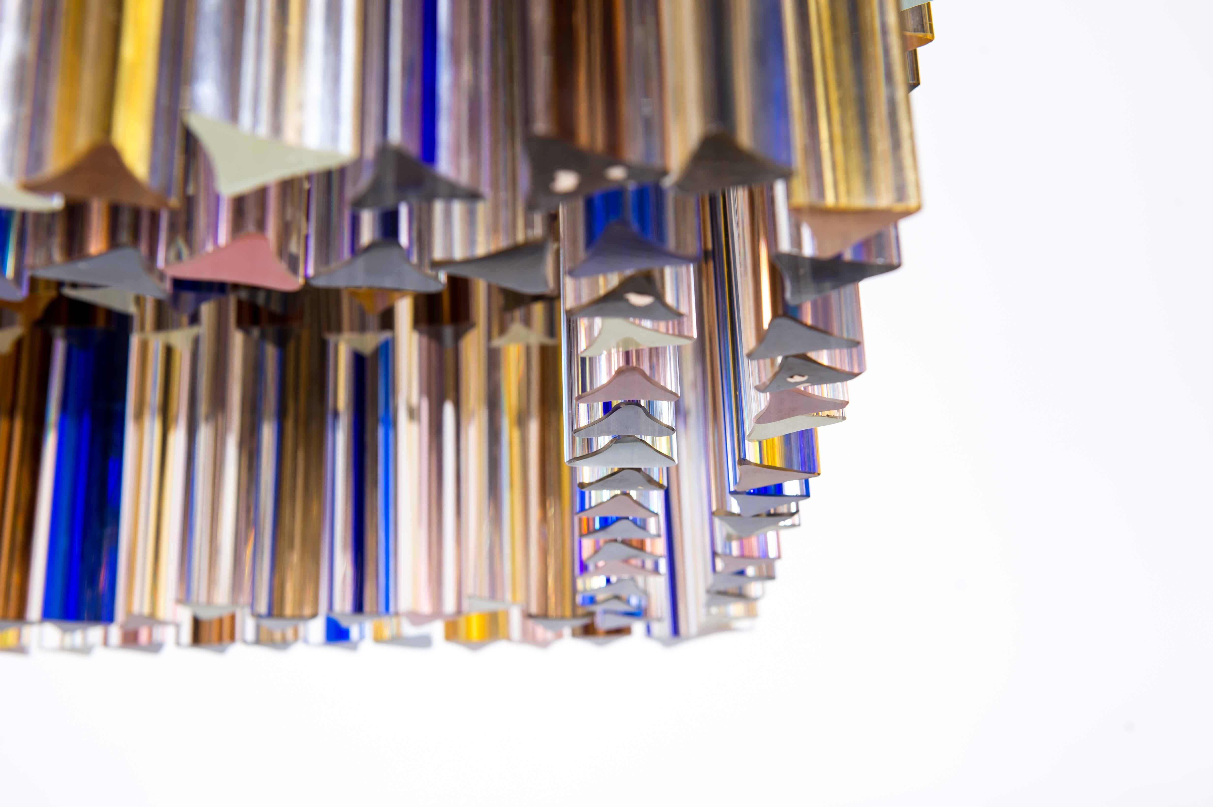 Quadrato Rainbow Flush Mount in vetro di Murano personalizzabile Italia Contemporanea in vendita 1