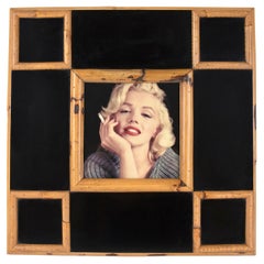 Squared Picture Frame in Laminate and Bamboo by Tommaso Barbi, Italy 1970s
