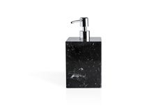 Set quadrato fatto a mano per il bagno in marmo nero Marquina