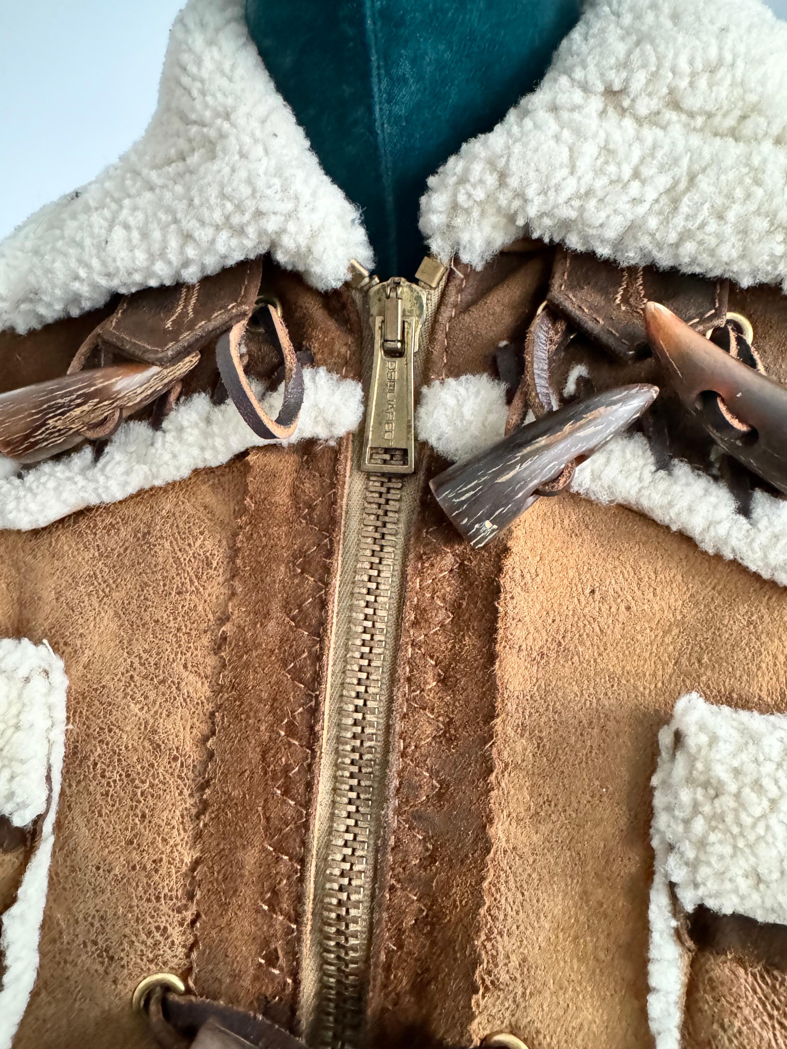 Squared Shearling short Jacket  For Sale 1