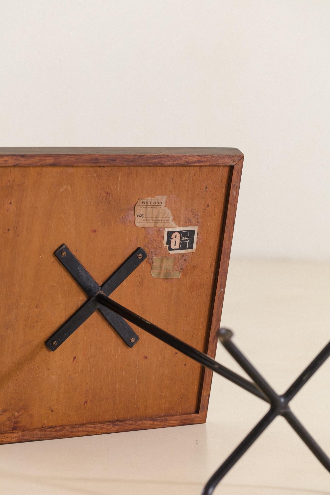 Quadratischer Beistelltisch von Carlo Hauner und Martin Eisler, Brasilien, Mitte des Jahrhunderts, 1950 (Mitte des 20. Jahrhunderts) im Angebot