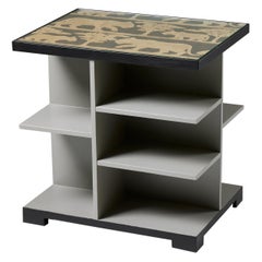 Squared side table with textile detailing from the 1940s
