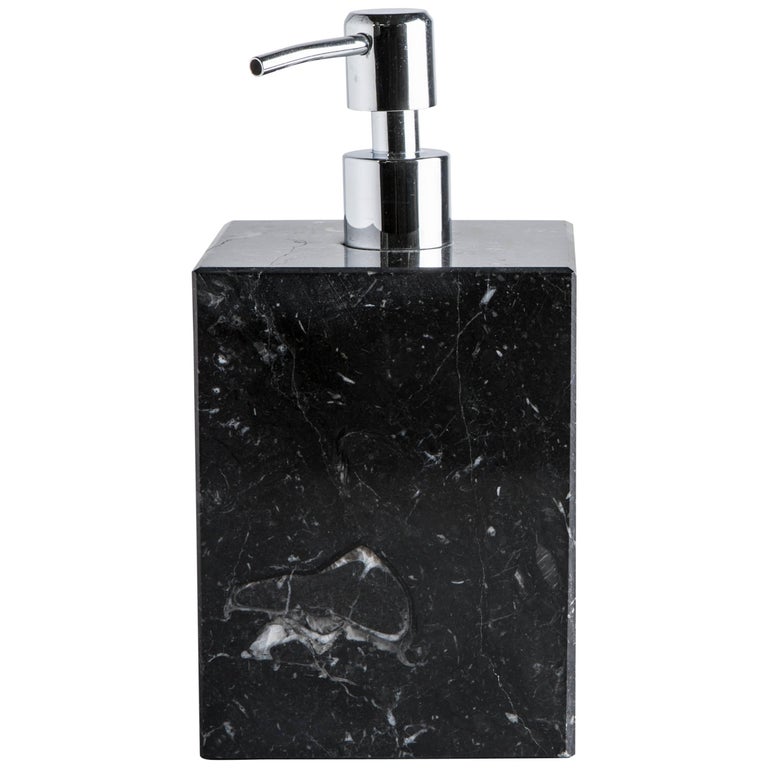 Squared Soap Dispenser in Black Marble at 1stDibs