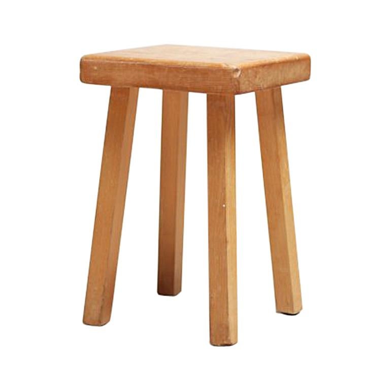 Squared Stool for Les Arcs by Charlotte Perriand