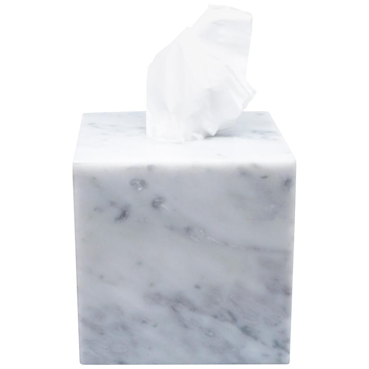 Squared Tissues Cover Box in Marble