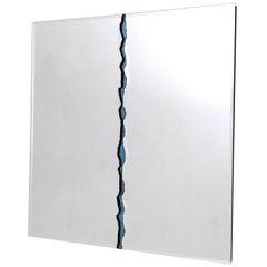 Squared Wall Mirror by Gallotti & Radice with a Central Vein, Italy, 1980s