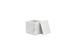 Handmade Squared White Carrara Marble Box with Lid