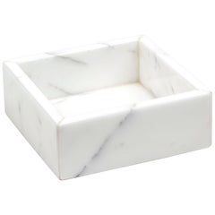 Squared White Carrara Marble Cotton Box