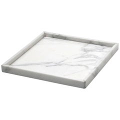 Squared White Carrara Marble Tray