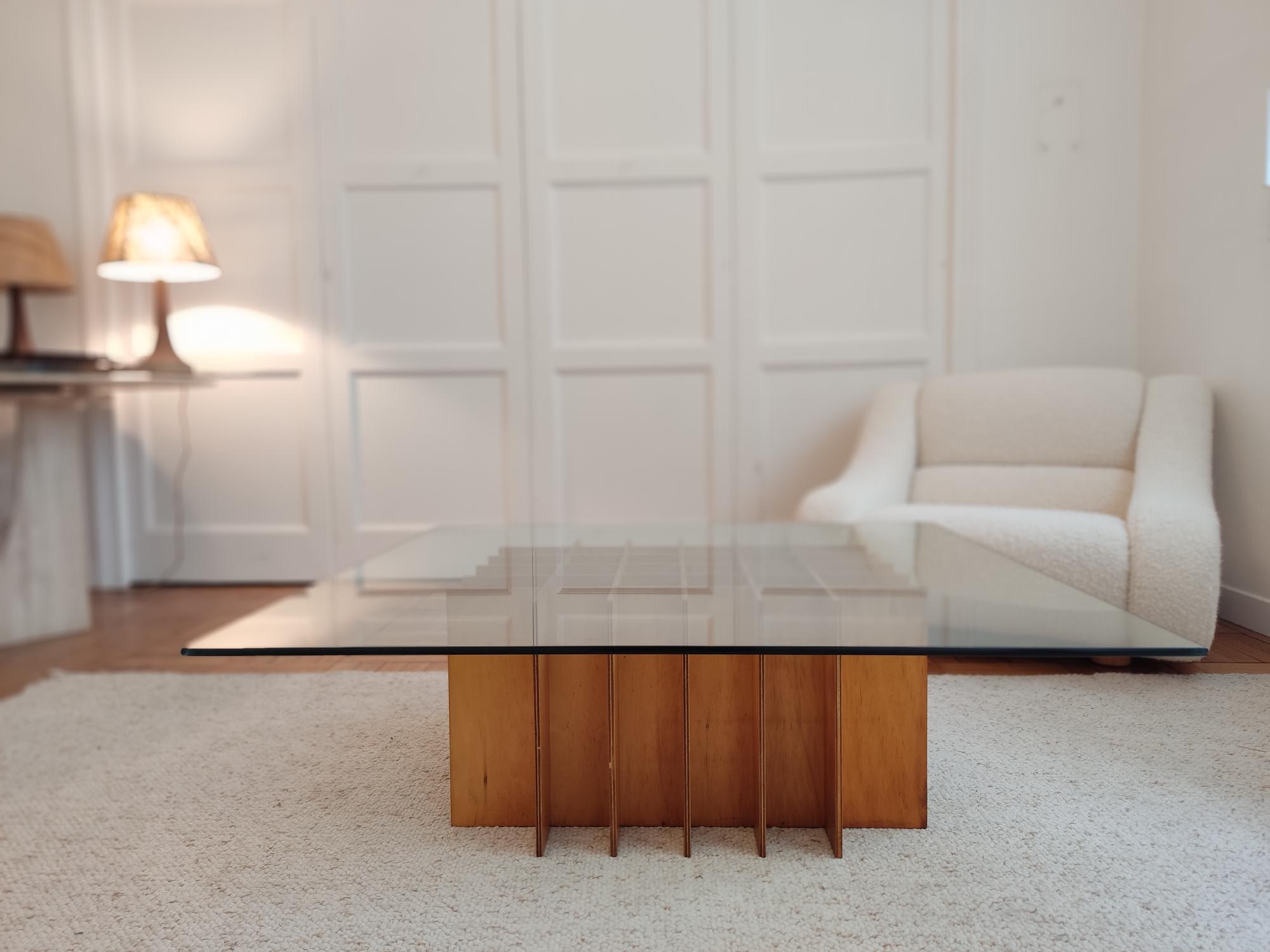 20th Century Squared wooden table