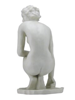 Squatting Nude Rosenthal Bisquit Porcelain Signed by Fritz Klimsch