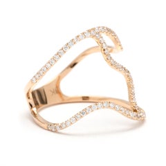 Squiggle .50ctw Diamond Ring, 18k Yellow Gold. Ring Size 6.75