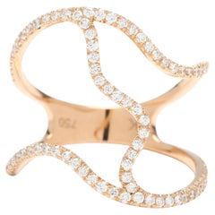 Squiggle .50ctw Diamond Ring, 18k Yellow Gold. Ring Size 6.75