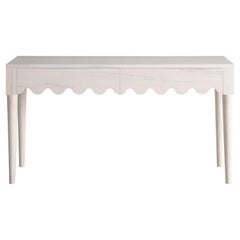 Squiggle Console Table / Hand Sculpted Bleached Maple