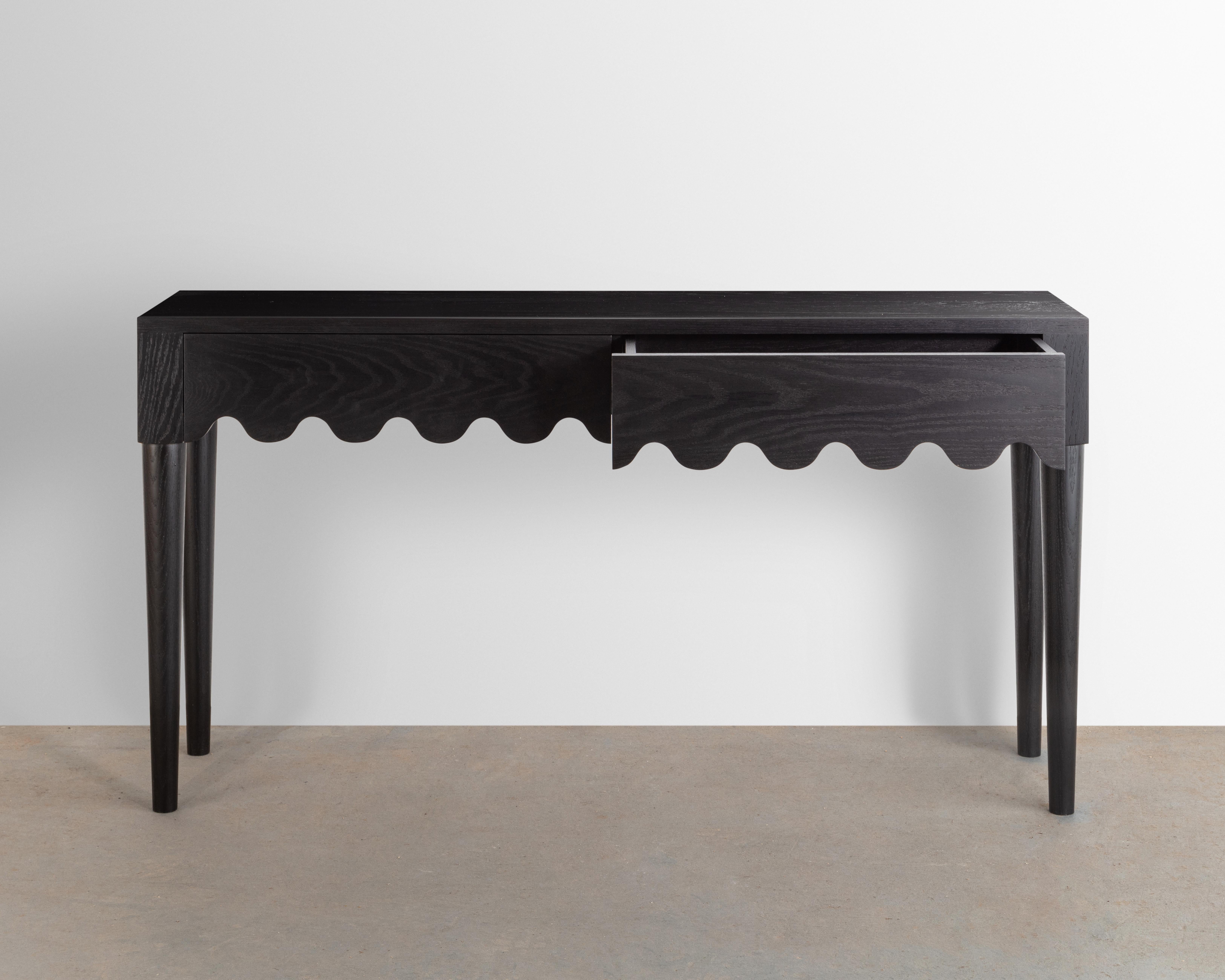 scalloped sofa table