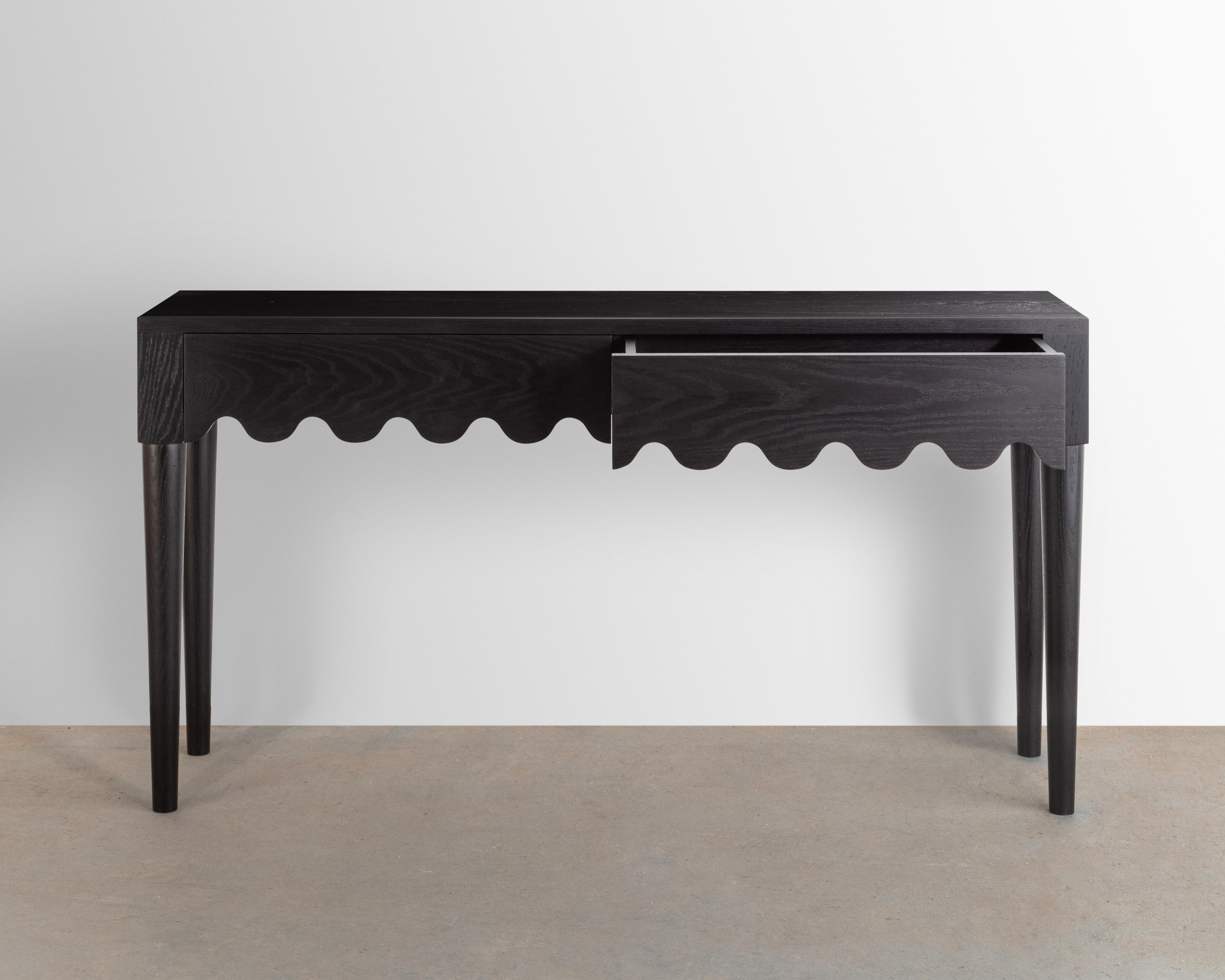 scallop console table