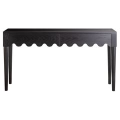 Squiggle Console Table / Hand Sculpted Ebonized Oak