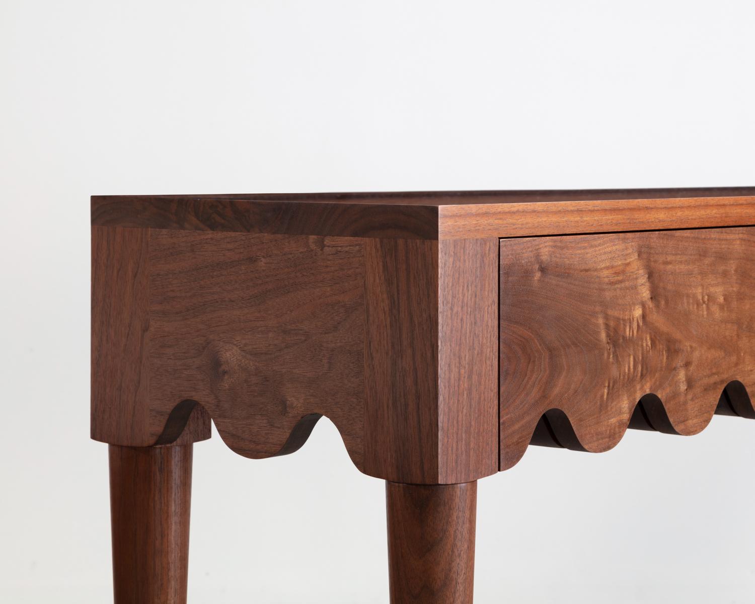 Squiggle Console Table / Hand Sculpted Walnut XL In New Condition For Sale In Union City, NJ