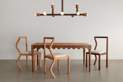 Tavolo da pranzo “Squiggle” di Chris Miano, noce massiccio, stile American Craftsman