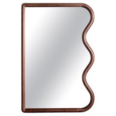 Squiggle Mirror / Hand sculpted Walnut