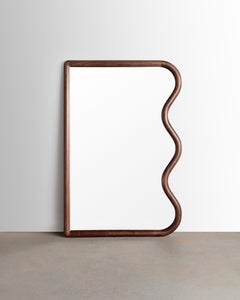 Squiggle Mirror / Hand sculpted Walnut