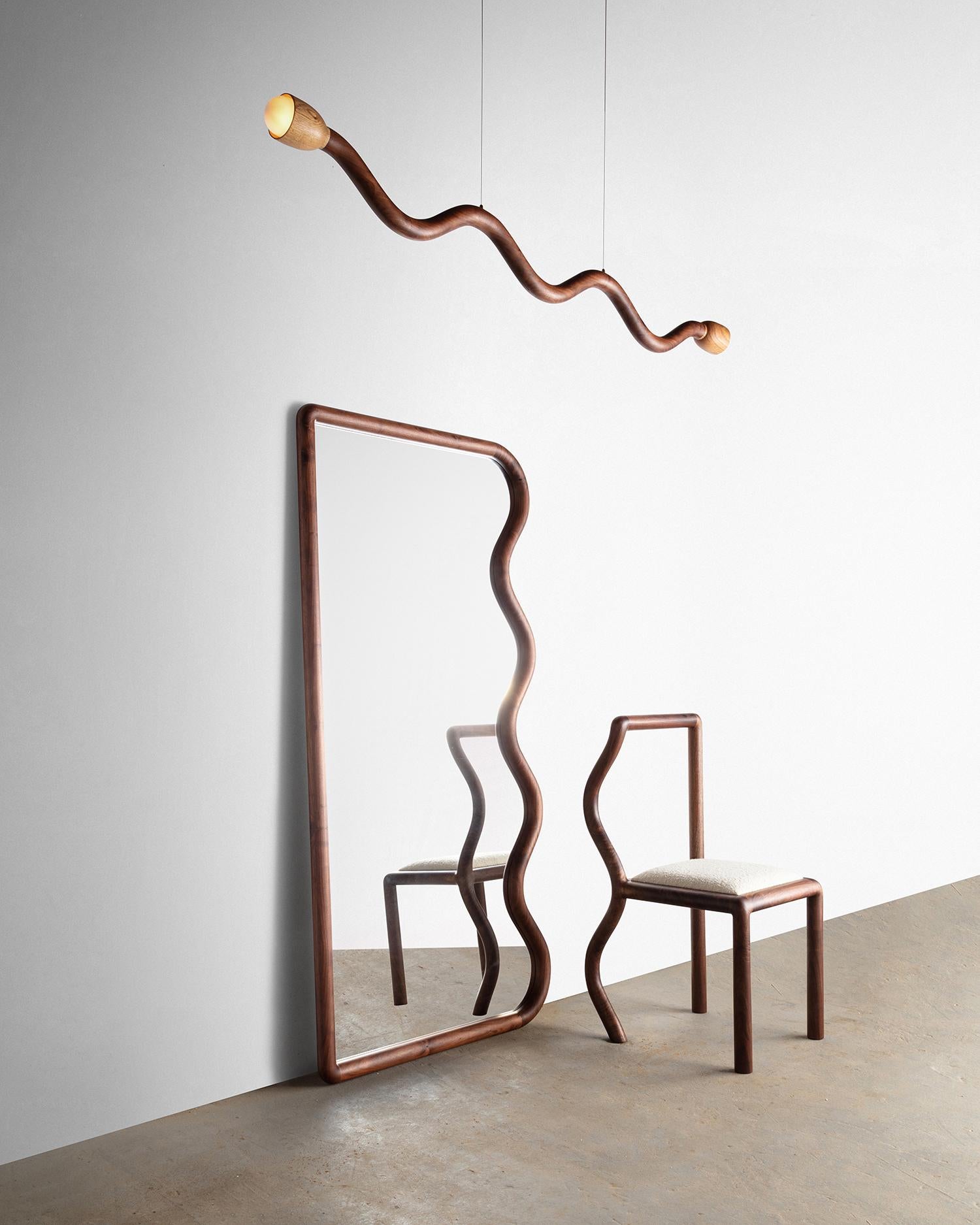 Squiggle FullLength Mirror with Walnut Frame by Christopher A. Miano